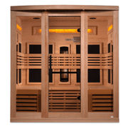 Golden Designs "Reserve Edition" 6 - Person Full Spectrum PureTech™ Near Zero EMF FAR Infrared Sauna with Himalayan Salt Bar & Canadian Hemlock - Sauna Heater Supply