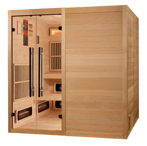 Golden Designs "Toledo" 6 - Person Full Spectrum Indoor Hybrid Sauna with Harvia Stove - Sauna Heater Supply