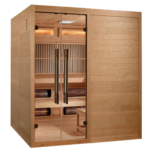 Golden Designs "Toledo" 6 - Person Full Spectrum Indoor Hybrid Sauna with Harvia Stove - Sauna Heater Supply