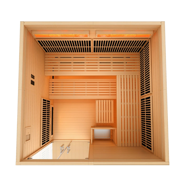 Golden Designs "Toledo" 6 - Person Full Spectrum Indoor Hybrid Sauna with Harvia Stove - Sauna Heater Supply