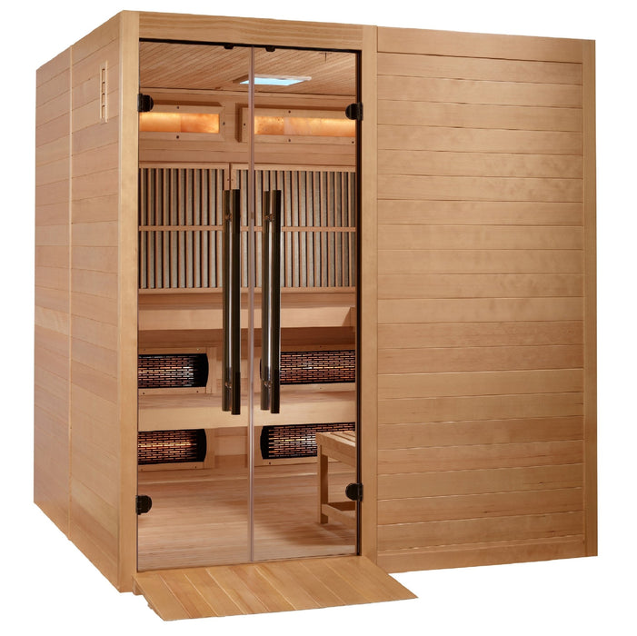 Golden Designs "Toledo" 6 - Person Full Spectrum Indoor Hybrid Sauna with Harvia Stove - Sauna Heater Supply