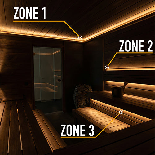 PROSAUNAS Three-Zone Linear White LED Neon Light Kit