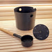 SaunaLife Aluminum 1 - Gallon Sauna Bucket Set with Wood Ladle and Thermometer, Black - Sauna Heater Supply