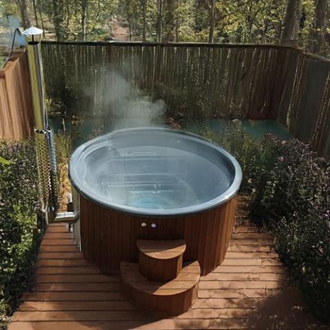 SaunaLife Model S4 Wood - Fired Hot Tub Natural - Sauna Heater Supply