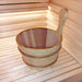 SaunaLife Wooden 1 - Gallon Sauna Bucket Set with Wood Ladle and Thermometer - White - Sauna Heater Supply